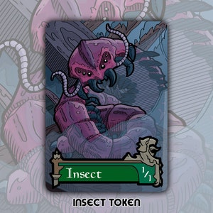 Insect Token - Custom MTG Magic the Gathering Innistrad Fantasy Board Game Card Gaming Collectible DnD Commander Horror Gothic Crimson Dark