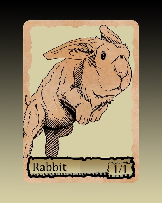 Rabbit Token Showcase Custom MTG Magic the Gathering Battle Etsy