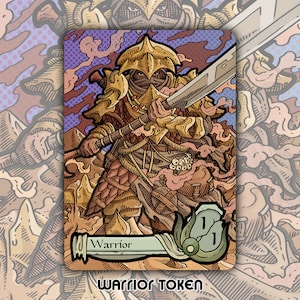 Token de Guerreiro - Jogo de Tabuleiro de Fantasia MTG Magic the Gathering Personalizado Alterado Conjunto de Cartas para Jogo Colecionável Soldado Tarkir Comandante Resíduos Seguros