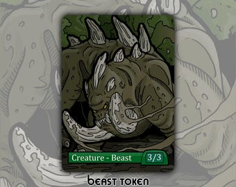 Beast - Custom Token for Magic the Gathering Green 3/3 Gargaroth