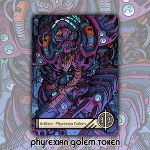 Phyrexian Golem Token - Custom Altered MTG Magic the Gathering Fantasy Board Game Card Gaming Set Collectible ONE Phyrexia Malcator Artifact