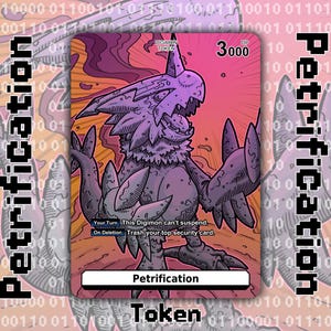 Versteinerung Token - Digimon Kartenspiel Weiß - Medusamon Lamiamon Dimetromon Elizamon World Convergence BT21 Reptile Dragonkin