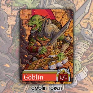 Ficha de duende: juego de cartas de mesa de fantasía MTG Magic the Gathering modificado a medida, coleccionable Krenko CMM Masters Ravnica