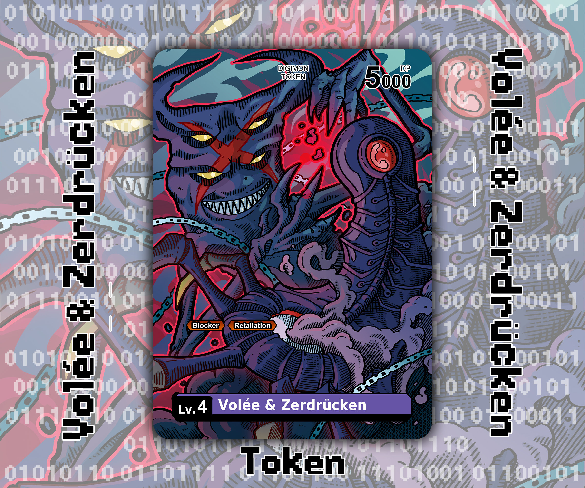 Volée & Zerdrücken Token - Digimon Card Game Purple Blocker