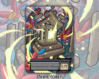 Shrine Token - Custom Altered MTG Magic the Gathering Fantasy Board Game Card Gaming Set Collectible Kamigawa Neon DnD Go-Shintai