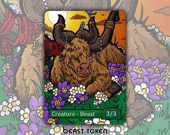 Beast - Custom Token for Magic the Gathering Green 3/3 Spring