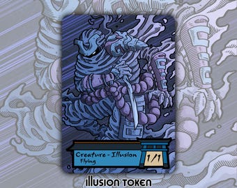 Illusion - Custom Copy Token for Magic the Gathering Blue 1/1 Shinobi
