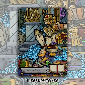 Ficha de tesoro - Juego de cartas de juego de mesa de fantasía MTG Magic the Gathering personalizado Coleccionable Altered Commander EDH Strixhaven C21 Prismari