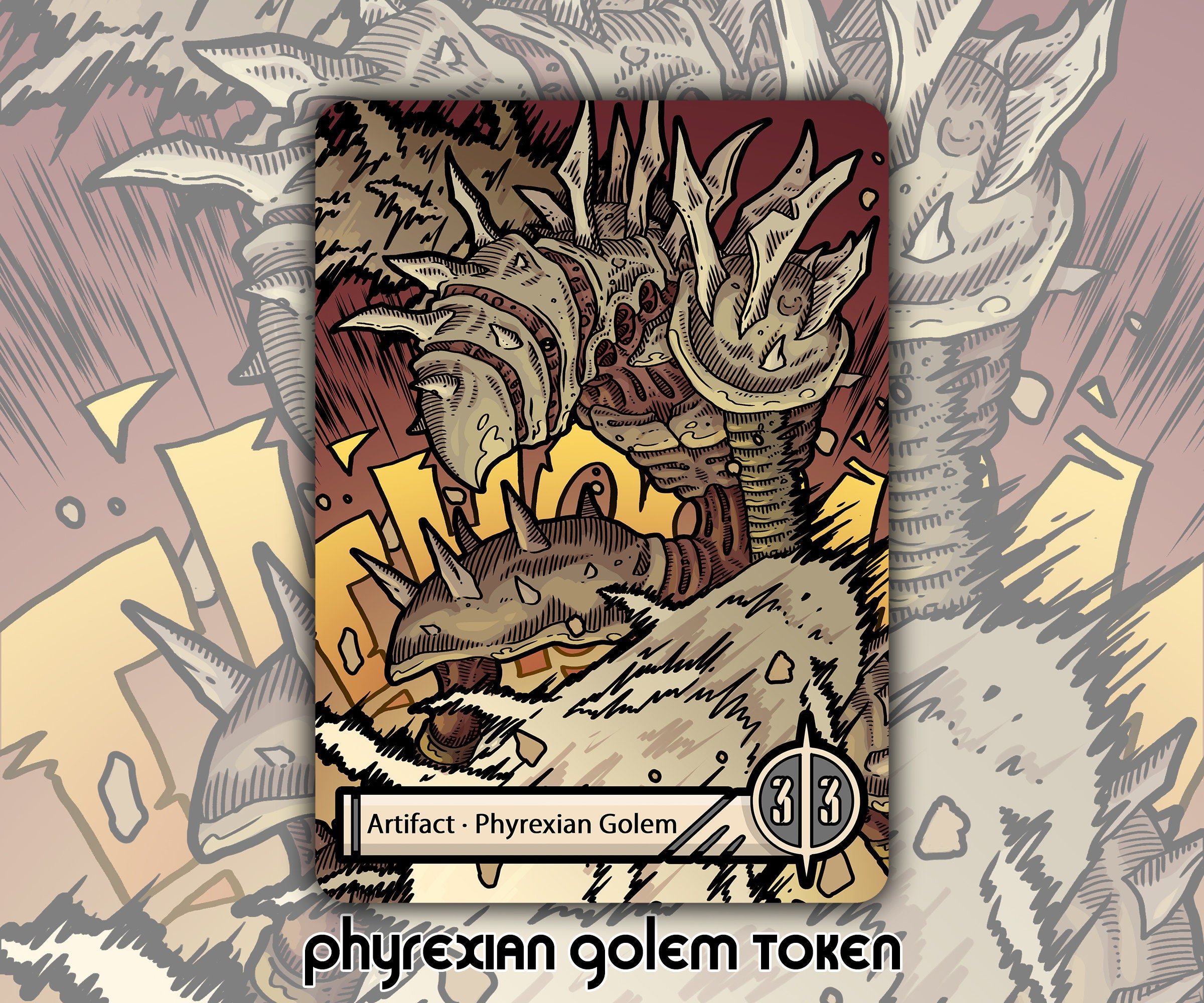 cards that create golem tokens mtg Copy (013) // Golem Double-Sided Token [Commander Legends Tokens] main image 0