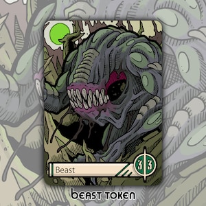 Beast Token - Custom MTG Old Border Magic the Gathering Fantasy Juego de cartas de juego de mesa coleccionable alterado Comandante EDH dentro de Phyrexia