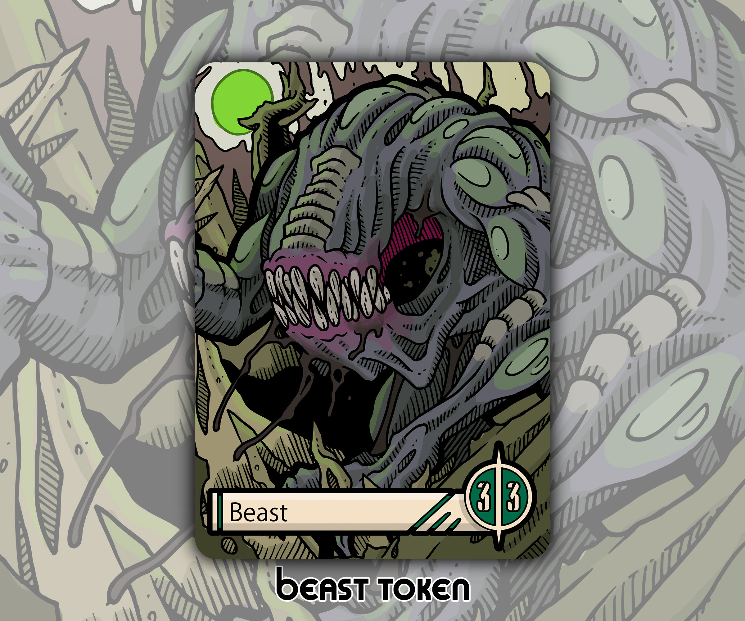 マジック：ザ・ギャザリング - ビースト　トークン　3枚 007)《ビーストトークン/Beast Token》[LRW] 緑 | 日本最大級