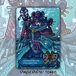 Ficha de cambiaformas: juego de cartas de mesa de fantasía personalizado y alterado de MTG Magic the Gathering, coleccionable, comandante Kaldheim, Changeling Nexus