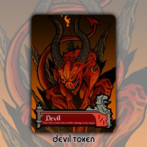 Devil Token - Custom MTG Magic the Gathering Innistrad Fantasy Bordspel Kaart Gaming Collectible DnD Commander Horror Gothic Shadows Dark
