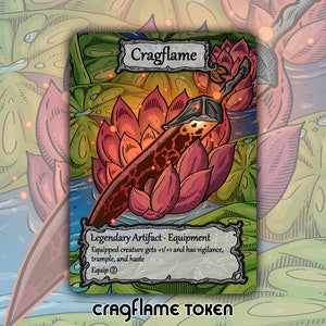 Ficha de Cragflame: juego de cartas de mesa de fantasía Magic the Gathering personalizado de MTG, coleccionable, EDH, Bloomburrow, BLB, Mabel, Heir Mouse