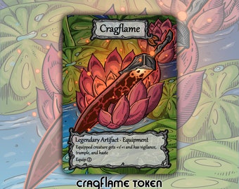 Cragflame Token - Custom MTG Magic the Gathering Fantasy Board Game Card Gaming Set Collectible EDH Bloomburrow BLB Mabel Heir Mouse