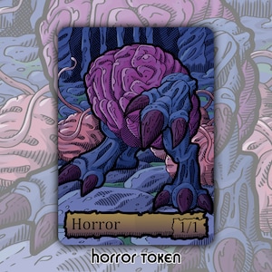 Ficha de terror - Cartas de juego de mesa de fantasía personalizadas MTG Magic the Gathering Battle Baldur's Gate Juego de mesa Coleccionable DnD Commander Dungeons Zellix