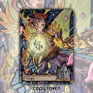 Copiar ficha - Juego de cartas de juego de mesa de fantasía MTG Magic the Gathering modificado personalizado Coleccionable Ikoria DnD Dominaria Ivy Mutate