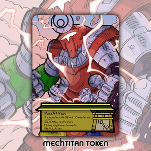 CLEARANCE Mechtitan Token - Custom Altered MTG Magic the Gathering Fantasy Board Game Card Gaming Set Collectible Kamigawa Neon DnD Voltron