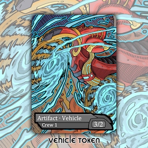 Ficha de vehículo - Juego de cartas de juego de mesa de fantasía MTG Magic the Gathering modificado a medida, coleccionable, DnD, Aetherdrift, Avishkar, DFT, Chandra
