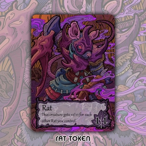Ficha de rata: juego de mesa de fantasía personalizado de MTG Magic the Gathering, juego de cartas coleccionable EDH Bloomburrow BLB Vren Relentless