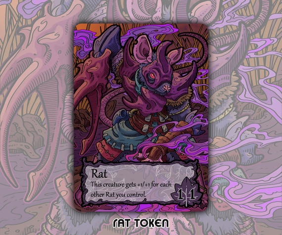 Rat - Custom Token for Magic the Gathering 1/1 Black Bloomburrow - Etsy