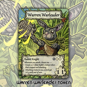 OFERTA Ficha Warren Warleader - Juego de cartas de juego de mesa de fantasía Magic the Gathering personalizado MTG Coleccionable EDH Bloomburrow Offspring