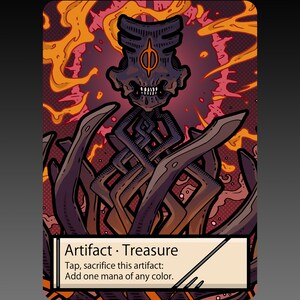 Ficha de Tesouro de LIQUIDAÇÃO - Jogo de Tabuleiro de Fantasia MTG Magic the Gathering Personalizado, Cartas Colecionáveis, Commander Phyrexia, Artefato MOM Machine