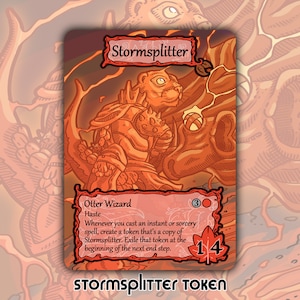 Ficha de copia de Stormsplitter: juego de cartas de mesa de fantasía personalizado de MTG Magic the Gathering, coleccionable EDH Bloomburrow BLB Storm