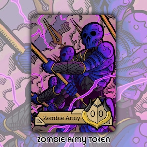 Ficha del ejército de zombis: juego de cartas de mesa de fantasía MTG Magic the Gathering modificado y personalizado, coleccionable MH2 Modern Horizons Bolas Amonkhet