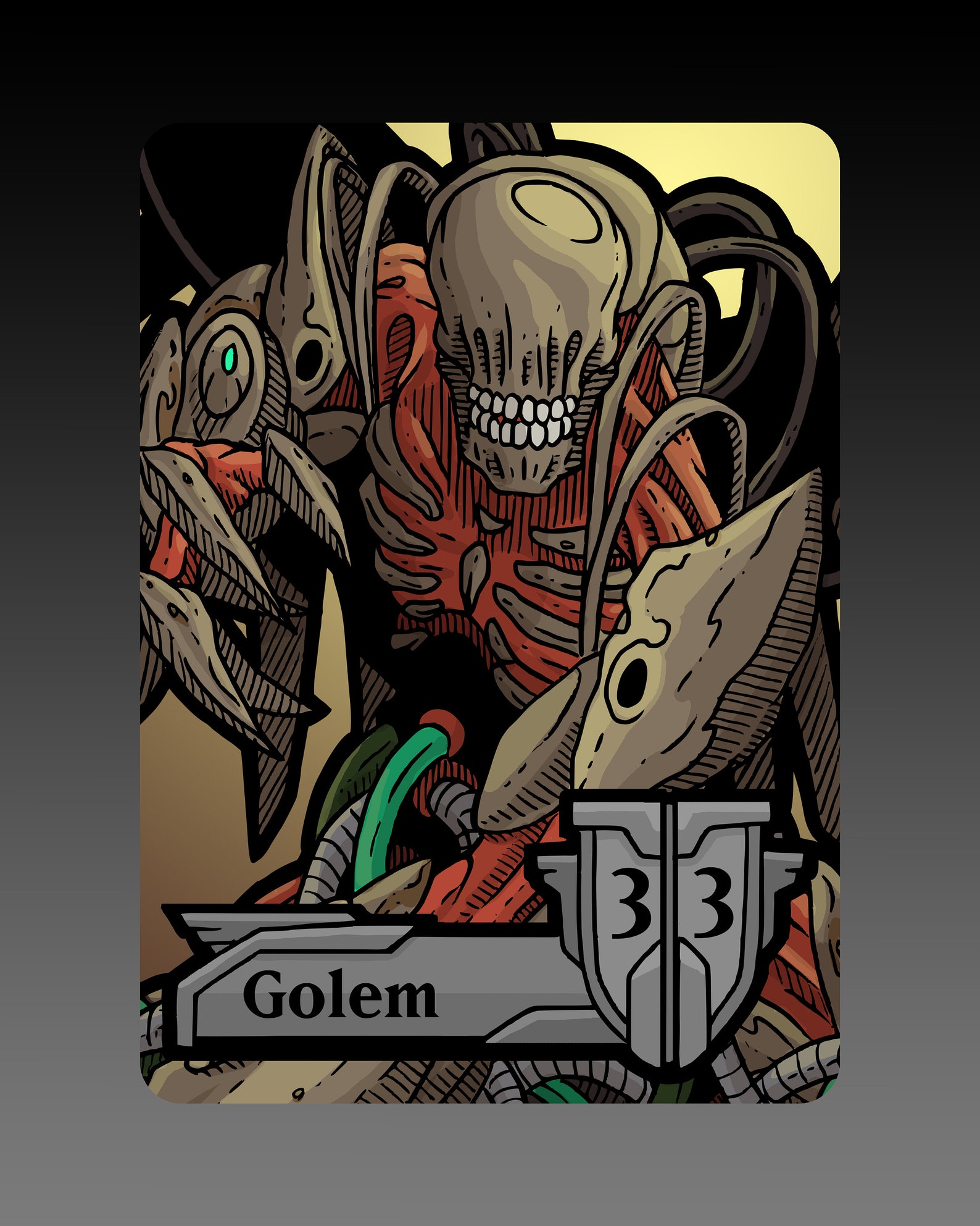Golem Token Custom MTG Magic the Gathering Fantasy Board Etsy