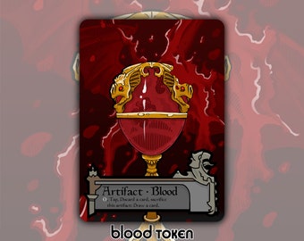 CLEARANCE Blood Token - Custom MTG Magic the Gathering Innistrad Fantasy Board Game Card Gaming Collectible DnD Commander Horror Gothic Dark