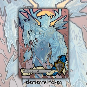 Ficha elemental: juego de mesa de fantasía personalizado de MTG Magic the Gathering, cartas coleccionables, comandante Eldraine Hylda Wilds
