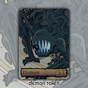 OFERTA Ficha de demonio - Personalizada MTG Magic the Gathering Battle Baldur's Gate Juego de mesa de fantasía Juego de cartas Coleccionable DnD Commander Tasha