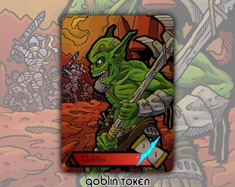 Goblin Token - Custom MTG Magic Gathering Fantasy Board Game Card Gaming Set Collectible Altered Commander EDH Time Spiral Warrens