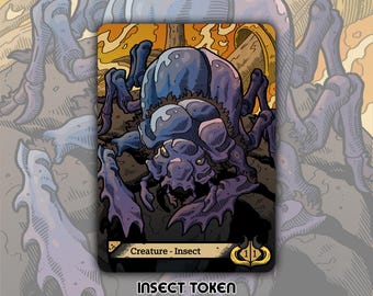 Insect - Custom Copy Token for Magic the Gathering Black 1/1 Amonkhet