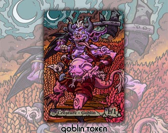 Goblin - Custom Token for Magic the Gathering 1/1 Black Red Lorwyn