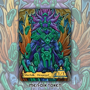 MerfolkToken - Cartas coleccionables personalizadas para juegos de mesa de fantasía y Magic Gathering de MTG, Commander, Hexproof, Ixalan, Rivals, Deeproot