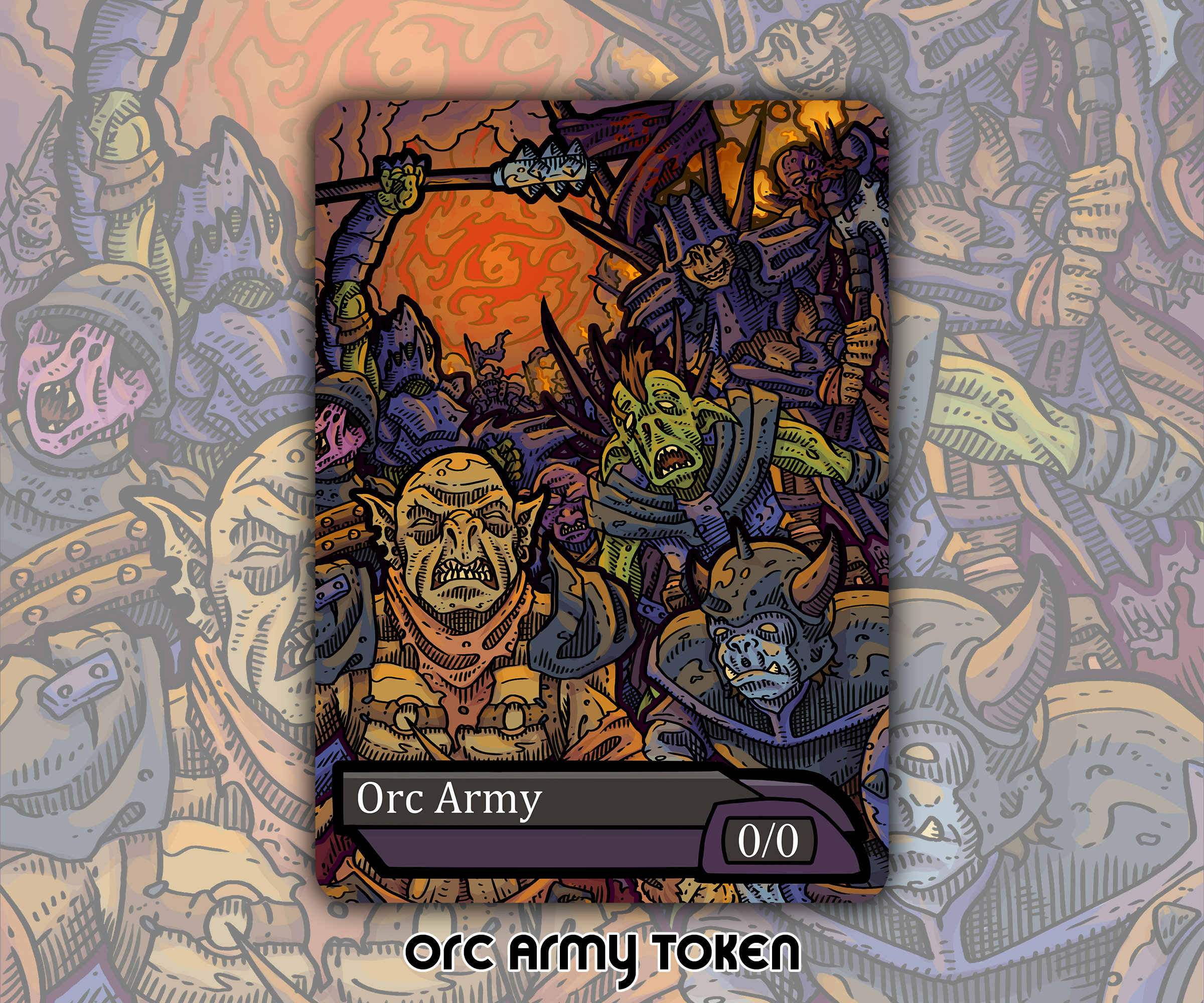 Orc Army Token - Custom Altered MTG Magic the Gathering Fantasy Board Game Card Gaming Set Collectible LTR Lord Rings Sauron Amass Bowmaster