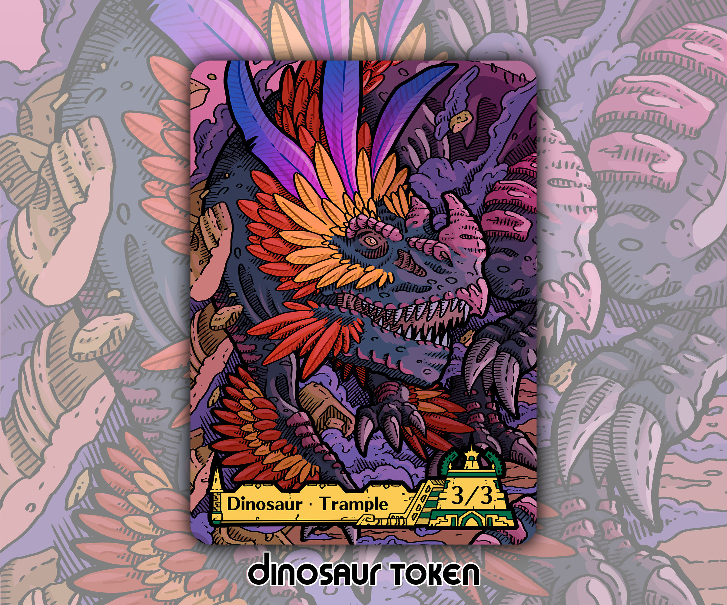 Dinosaur - Custom Token for Magic the Gathering Ixalan Trample - Etsy