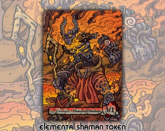 Elemental Shaman - Custom Token for Magic the Gathering 3/1 Red Lorwyn