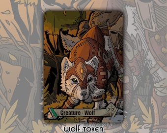 Wolf - Custom Token for Magic the Gathering 2/2 Green Zendikar
