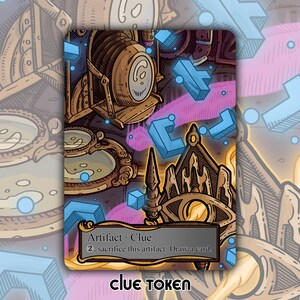 Clue Token - Custom MTG Magic the Gathering Fantasy Brettspiel Card Gaming Sammlerstück DnD Kommandant Ravnica Murders Karlov Manor MKM