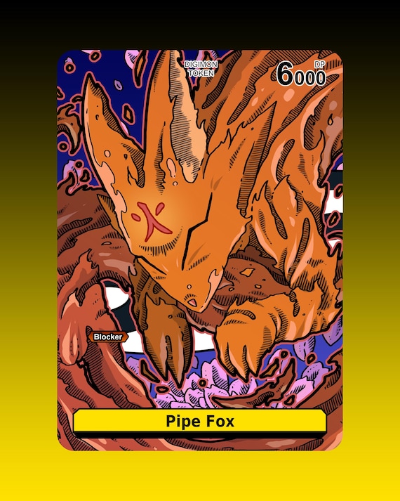 4 Pipe Fox Tokens - Digimon Card Game Yellow - Sakuyamon X Taomon