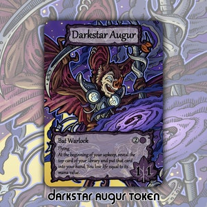 Liquidación Ficha de Augur de Estrella Oscura - Juego de cartas de juego de mesa de fantasía MTG Magic the Gathering personalizado Coleccionable EDH Bloomburrow Offspring