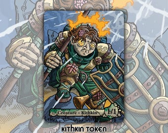 Kithkin - Custom Token for Magic the Gathering Lorwyn Green White 1/1