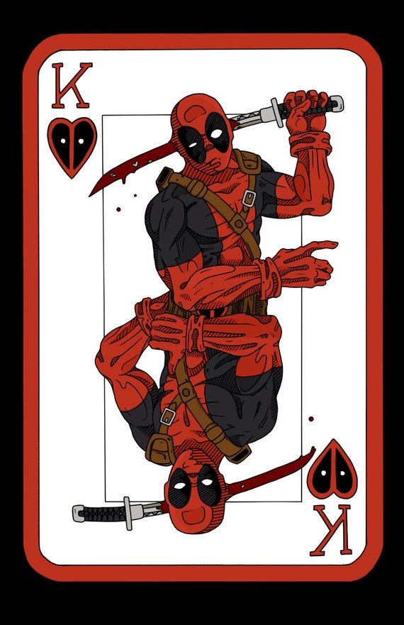 Items Similar To Deadpool Suicide King 11x17 Print On Etsy