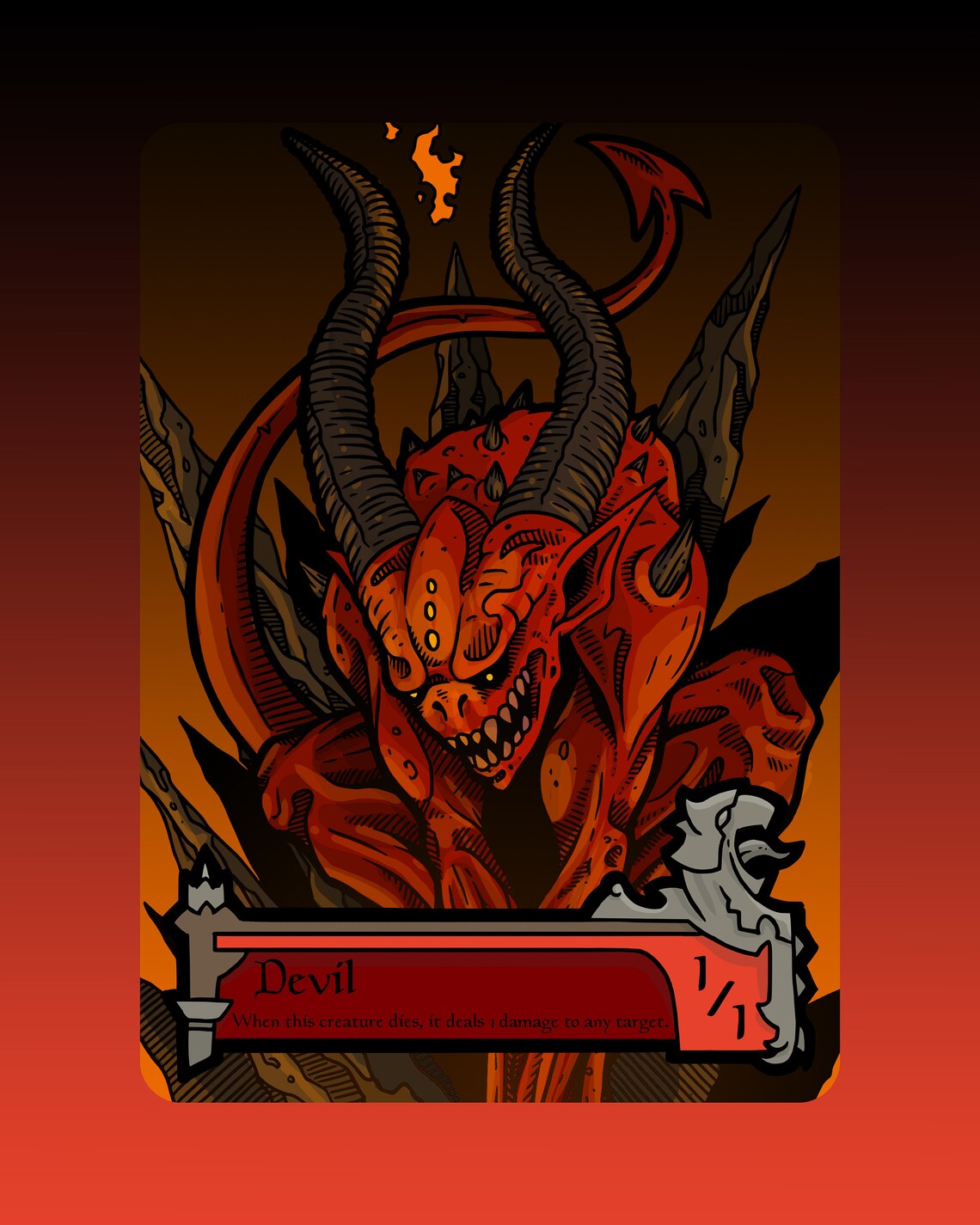 Devil Token Custom MTG Magic The Gathering Innistrad Fantasy Etsy