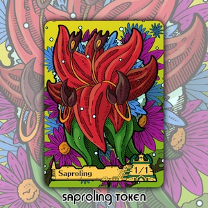 Saproling Token - Custom MTG Magic Gathering Fantasy Board Game Card Gaming Collectible Commander Trample Ixalan Dryad Rivals
