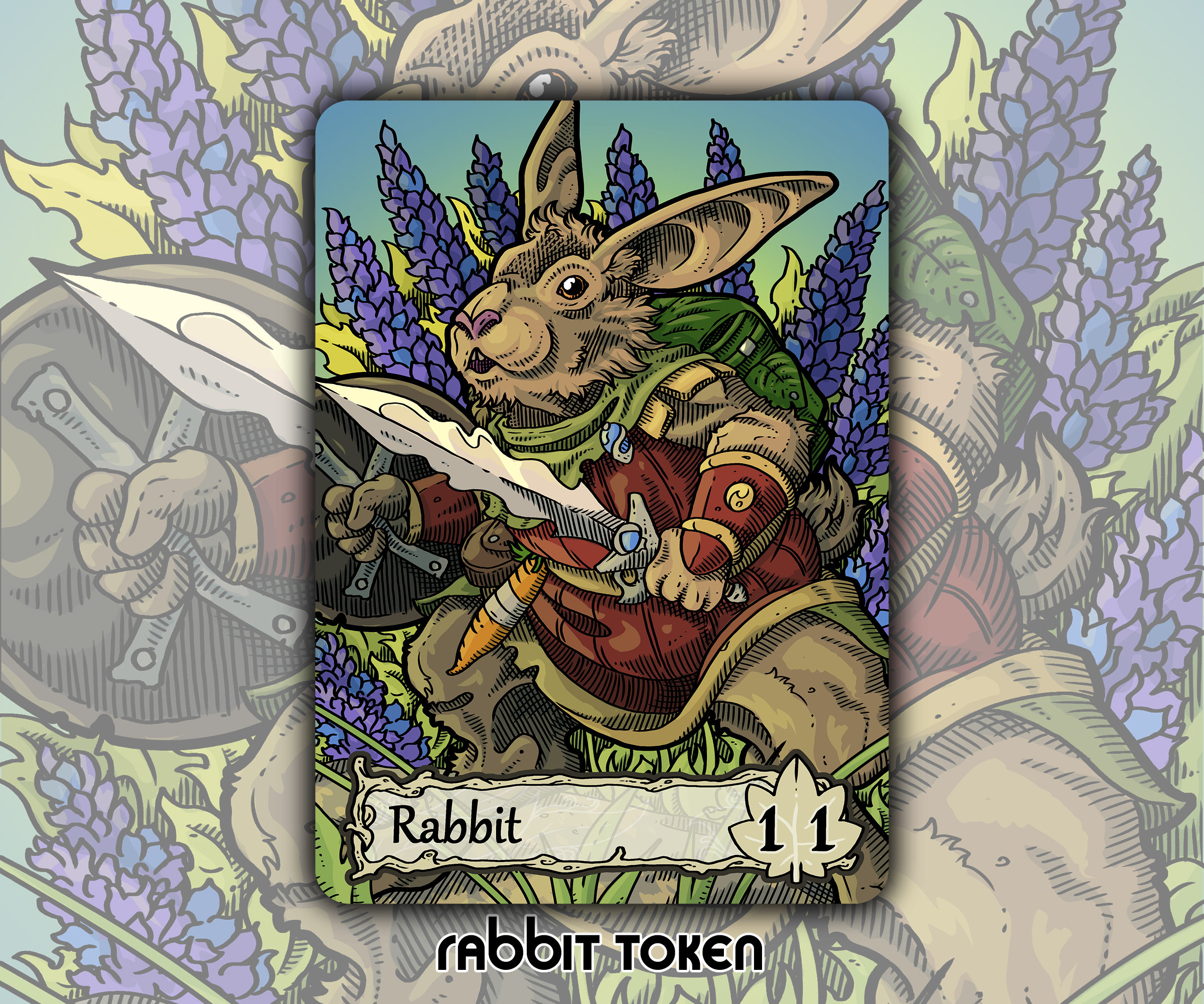 Rabbit - Custom Token for Magic the Gathering White 1/1