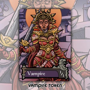 Vampire Token - Custom MTG Magic the Gathering Innistrad Fantasy Board Game Card Collectible DnD Commander Horror Gothic Crimson Remastered
